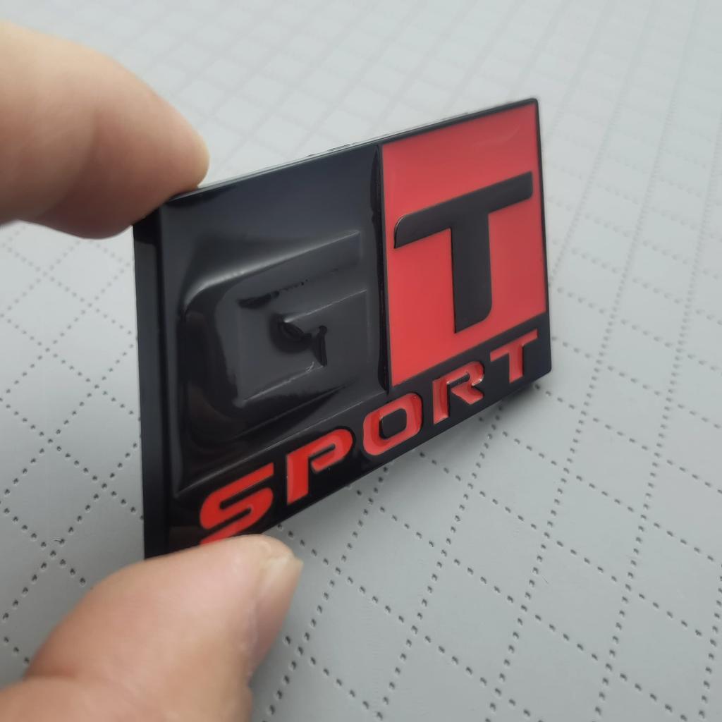 1pc 3D Metal GT SPORT Logo Car Front Grille Badge Sider Fender Rear Trunk Emblem Sticker for Car Body Stying Decoration Accessories