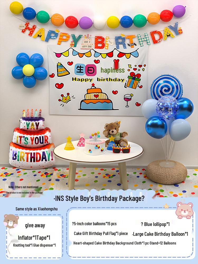 Baby's First Birthday Décor - Balloons & Party Scene for Boys & Girls