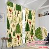 2pcs,2D Plane Printing Contemporary Curtains Christmas Trees Ornaments Decorative (3) Polyester (without Rod) Decorations Inside