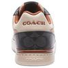 Coach Clip Fabric Synthetic Leather Cow Split Leather Lace-Up Round Toe Low-Top Sneakers Men Sneakers Brown CU165-TY3