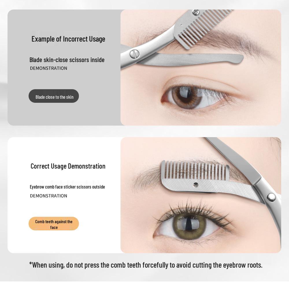 Beauty Method Stainless Steel Eyebrow Trimmer Tool with Comb & Scissors for Beginners