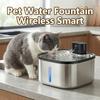 3.5L Cat Water Dispenser Stainless Steel Wireless Smart Pet Water Feeder 4000mAh Rechargeable with Window Cat Water Fountain
