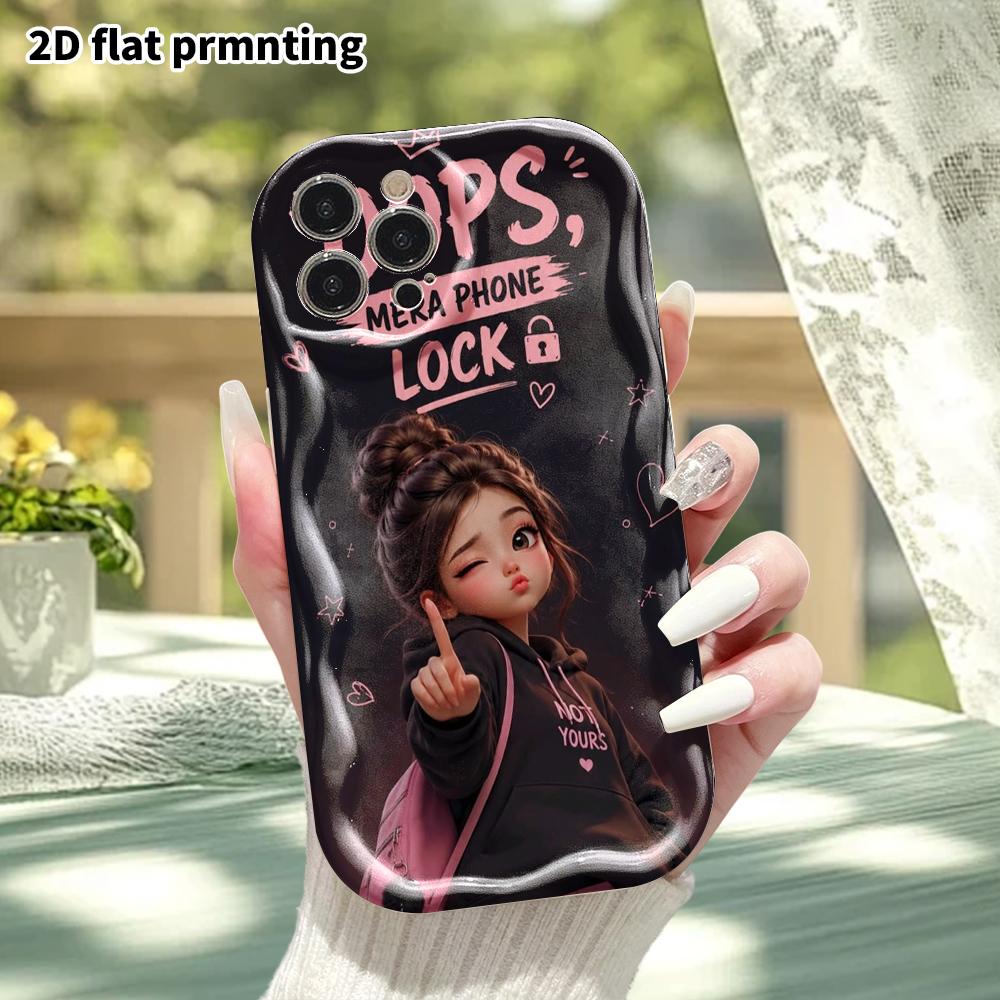 Phone Case: 2D Flat Design, Suitable for iPhone 18, 17, 16, 15, 14, 13, 12 Pro Protection, Phone Decoration, Cute Pink and Black Style, Halloween and