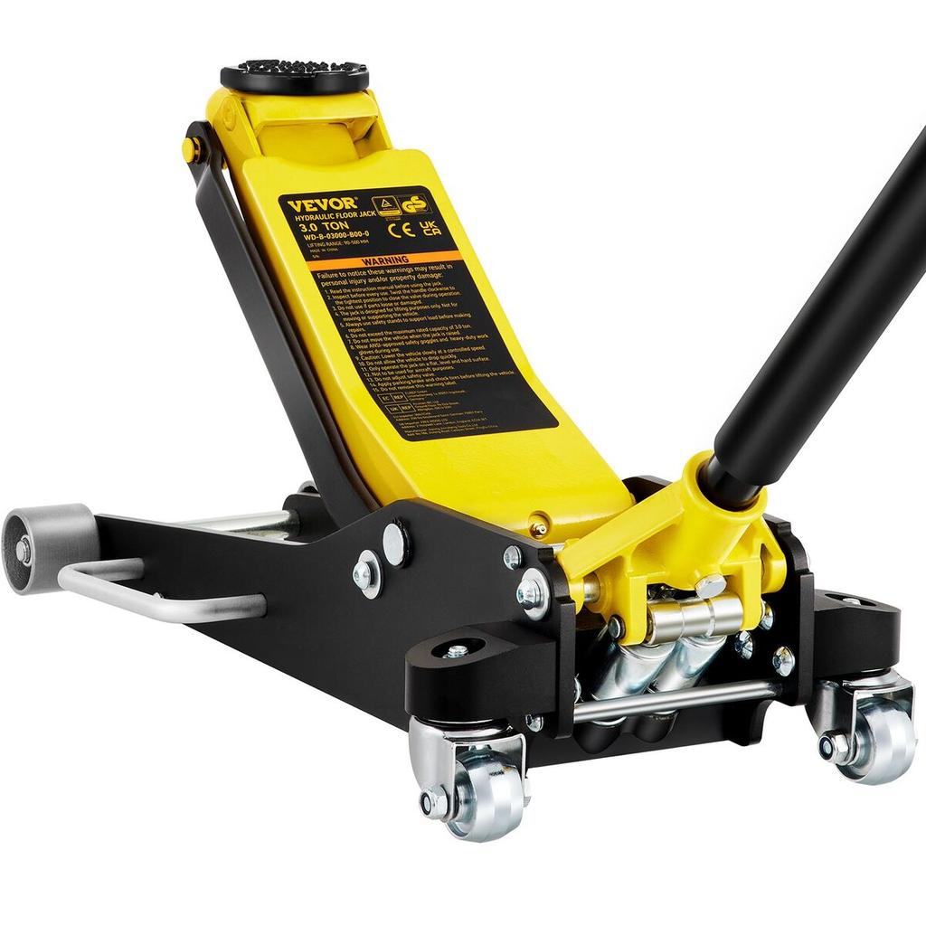 Floor Jack, 3 Ton Low Profile Floor Jack, Aluminum And Steel Racing Floor Jack With Dual Pistons Quick Lift Pump, Floor Jack Lifting Range 90 mm-500