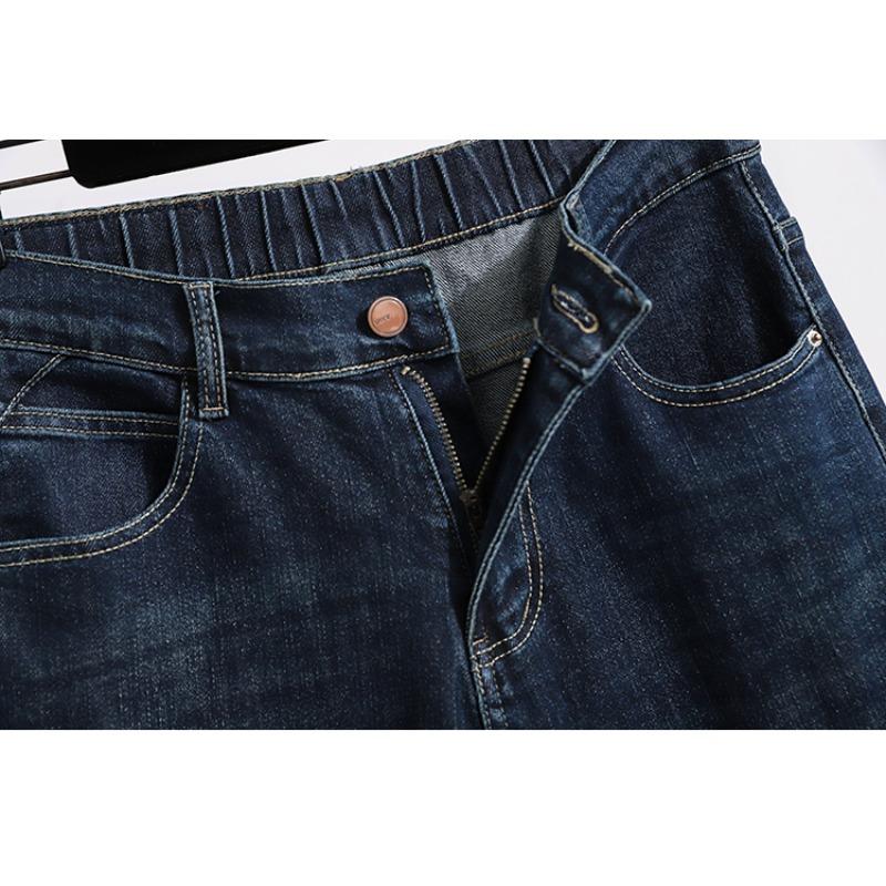DIMANAF 2026 Herbst Winter Neu Übergröße Damen Lange Hosen Blau Elastische Taille Jeans Lässig Locker Dame