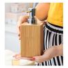 Nanzhu Wooden Shower Gel Dispenser Hand Soap Bottle Square Shower Gel Shampoo Container Handmade Bathroom Restaurant Hotel