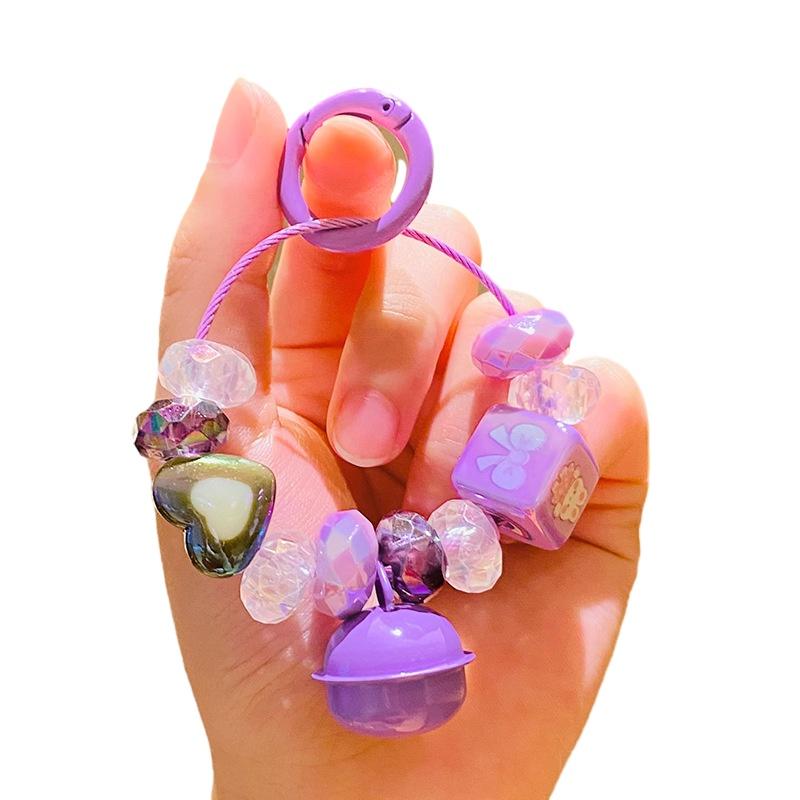 Crystal Bell Cute Beaded Keychain Car Key Ring Bag Pendant Decoration Hanging