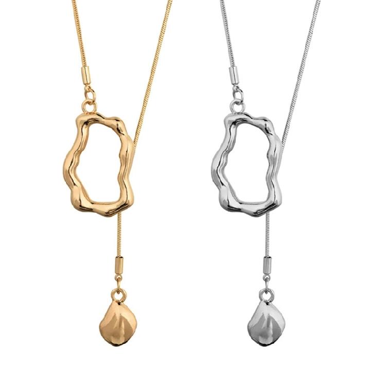 Unregelmäßige Geometrische Pulloverkette Lange Halskette mit Unregelmäßig Geometrischem Anhänger für Frauen Soziale Anlässe