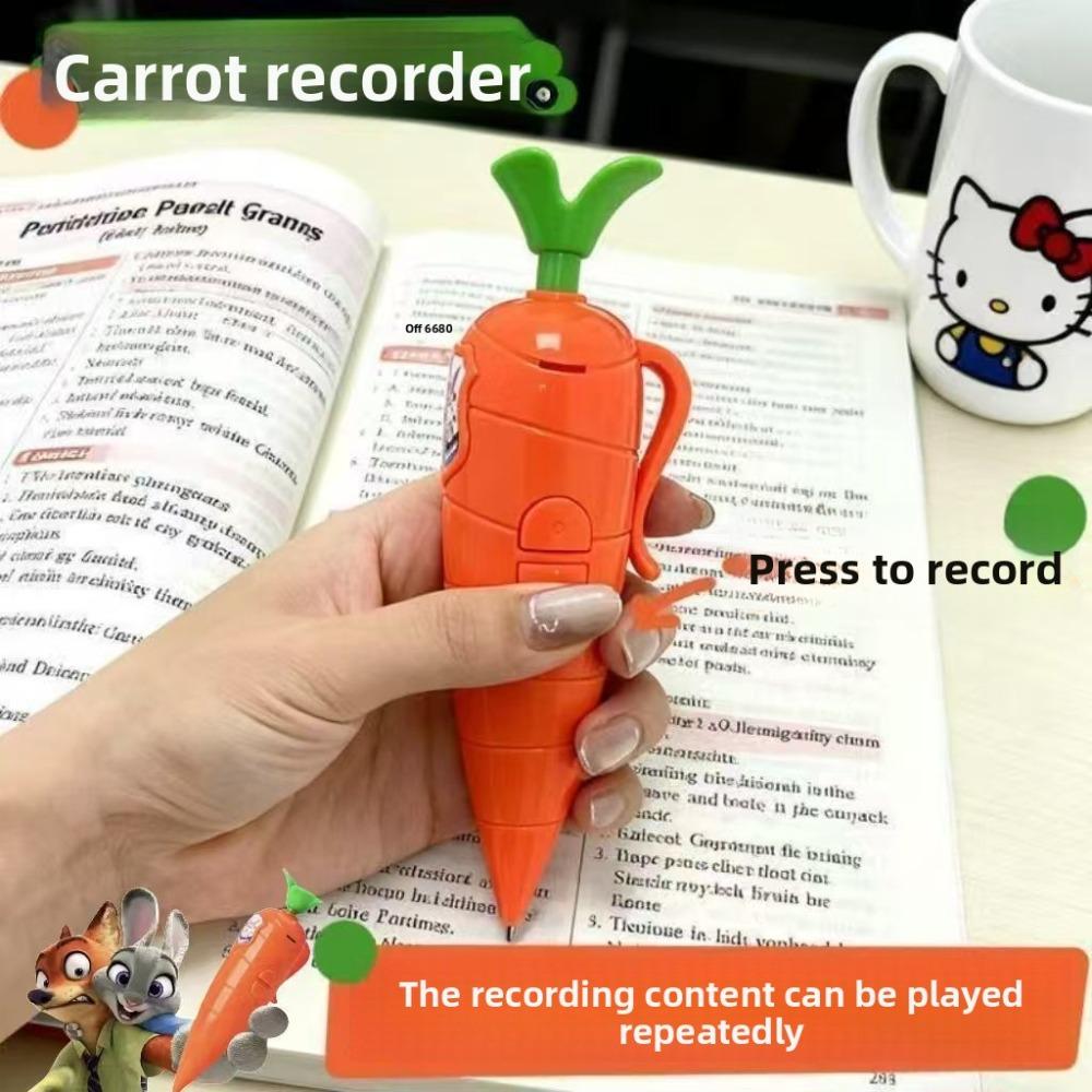 

Cute Carrot Recorder Student Internet Celebrity Toy Ballpoint Pen Compact Special Recorder