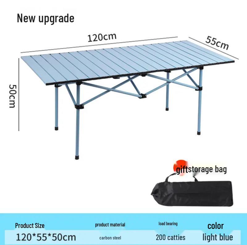 Portable Folding Camping Table - Lightweight Roll-Up for Picnic, Cooking, BBQ, and Outdoor Use