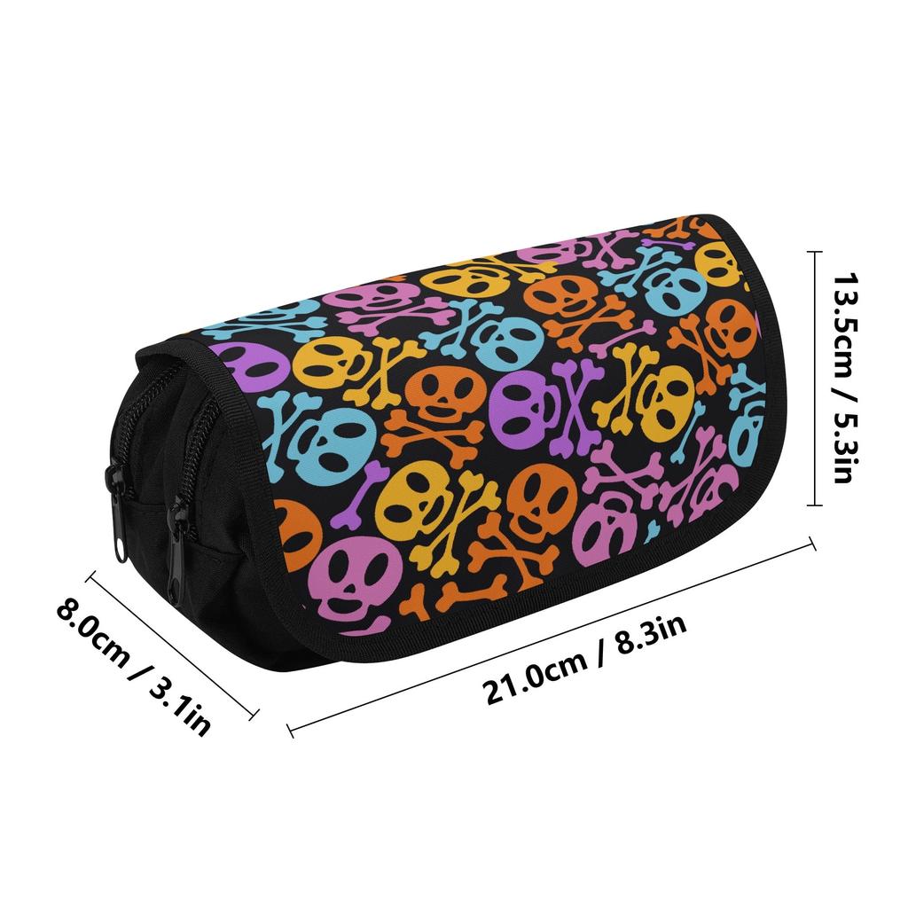 Pen Case Roomy Storage 300D Polyester Double Zipper with Dual Storage Sections for Pens Ruler Scissors Supplies for Classroom Use