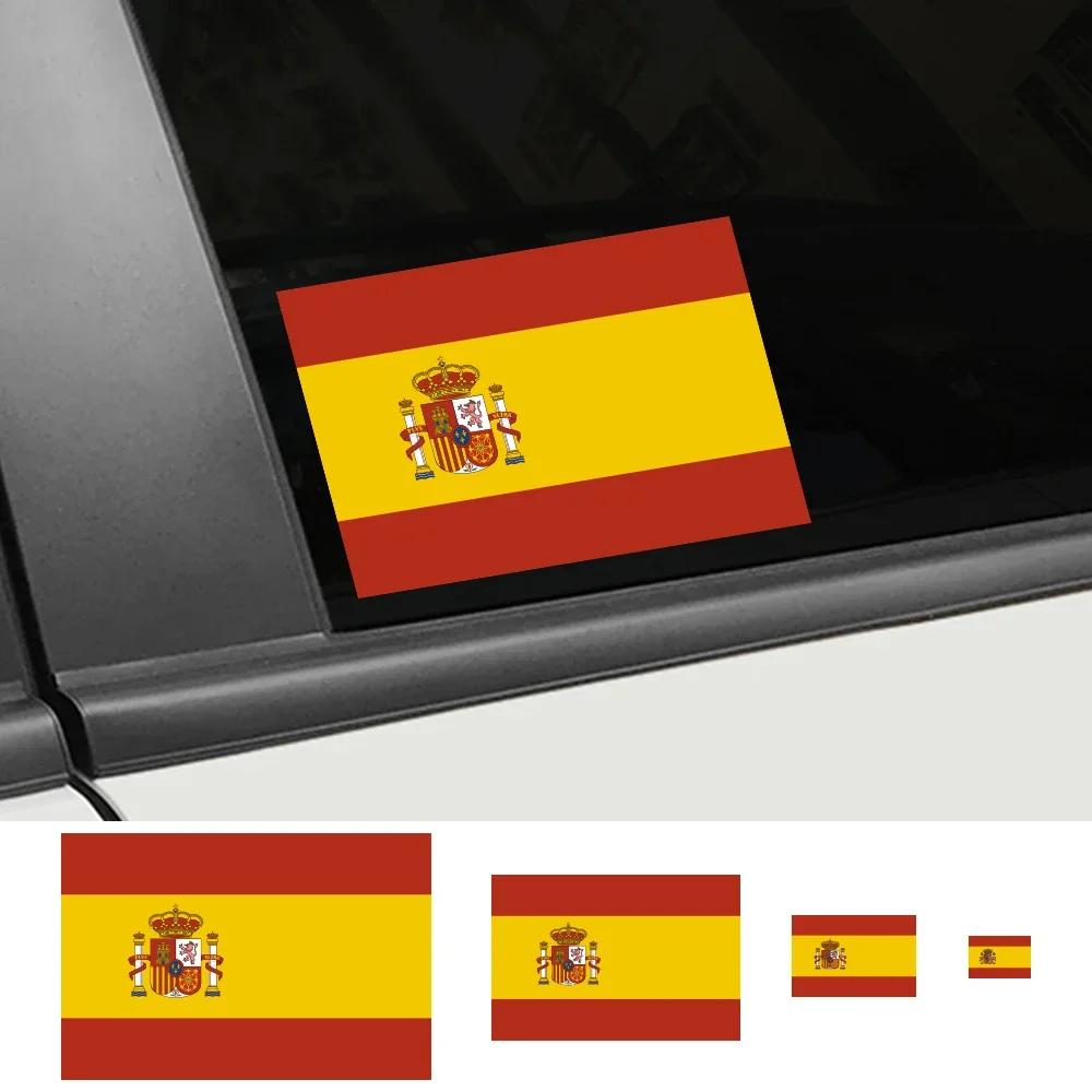3pcs Spanish Flag Car Stickers Auto Motorcycle Decoration PVC Sticker Waterproof Styling Decals Car Exterior Accessories