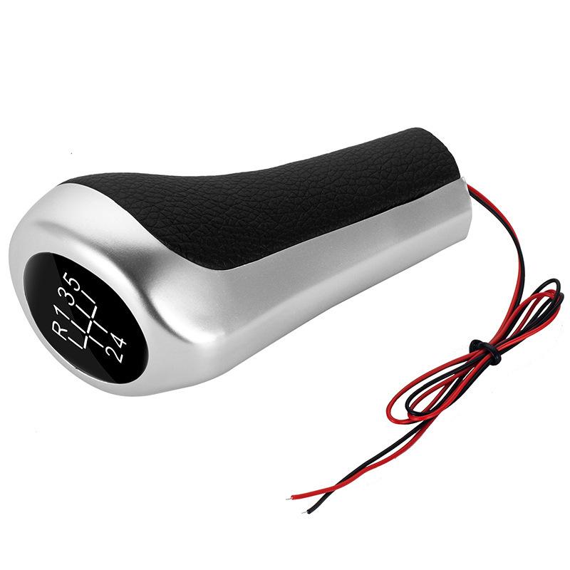 LED Light 5/6 Speed Car Gear Shift Knob Silver Carbon Fiber For BMW E46 E90 E91 E92 E36 E30 E32 E34 E36 E38 E39 E60 X1 X3 X5