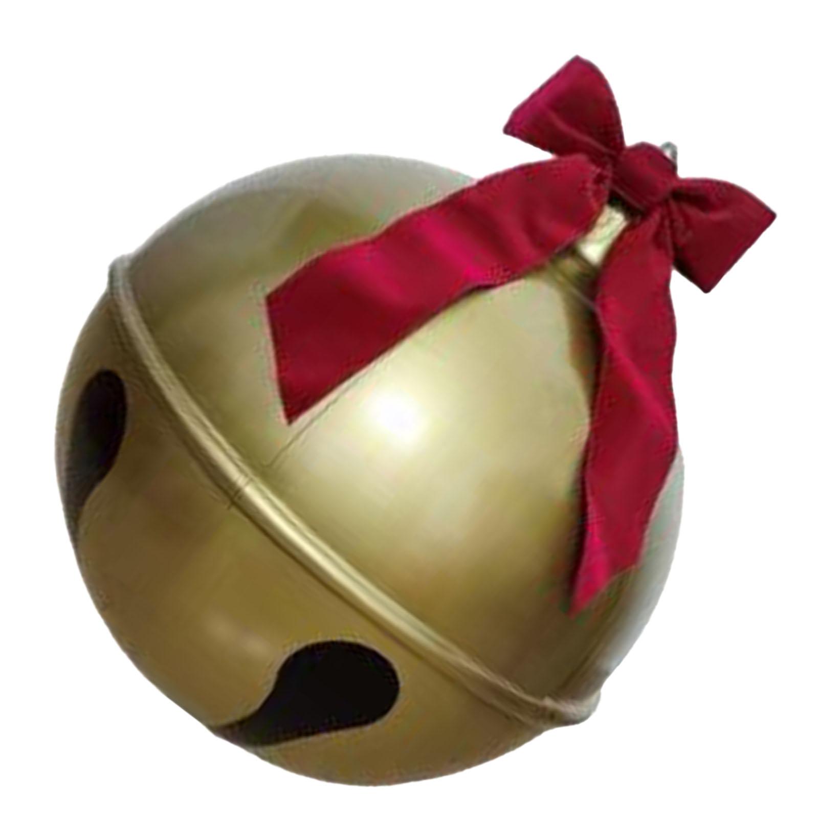 

Надувной Рождественский Шар Колокольчик Гигантское Украшение с Красным Бантом ПВХ Подвесная Ручка Легкая Установка Надуть 45cm / 17.7in