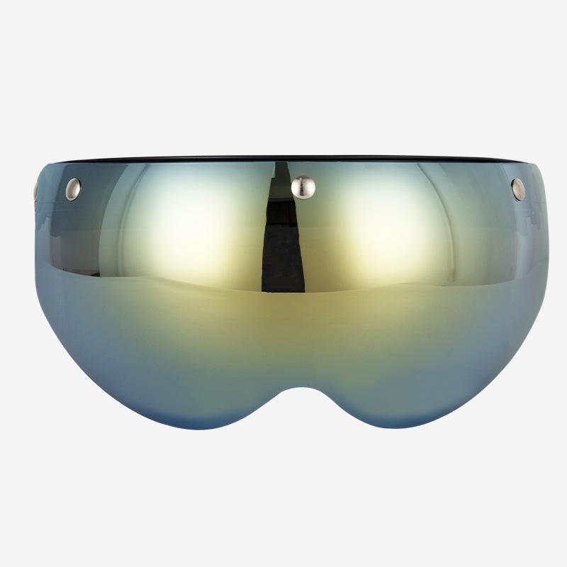 Motorcycle Helmet Lenses Harley Retro Half Helmet W Lenses Three Button Helmet Accessories Flight Helmet Safety Lenses