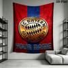 Custom Name Bayern Munich Wall Tapestry Aesthetic Wall Hanging Printed Fabric Blanket Decorative Tapestries for Bedroom Living Room Home Decor