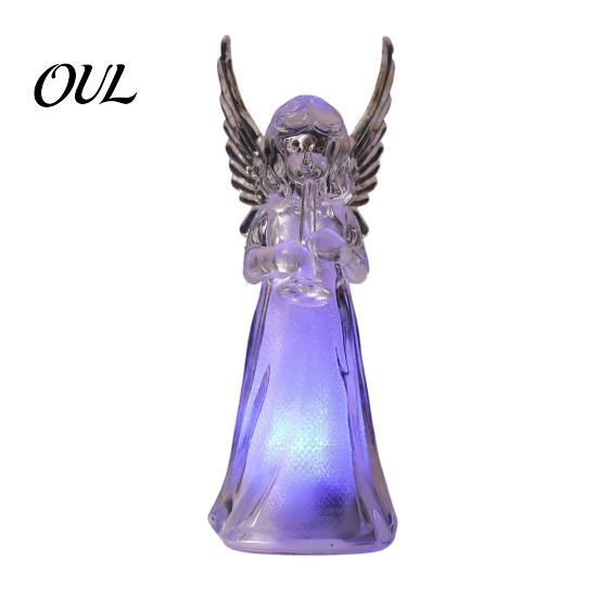 Desktop Ambient Lighting Guardian Angel Night Light, Small Prayer Reading Playing Music Peaceful Home Accents Figurine with LED Light for Desk, Table,