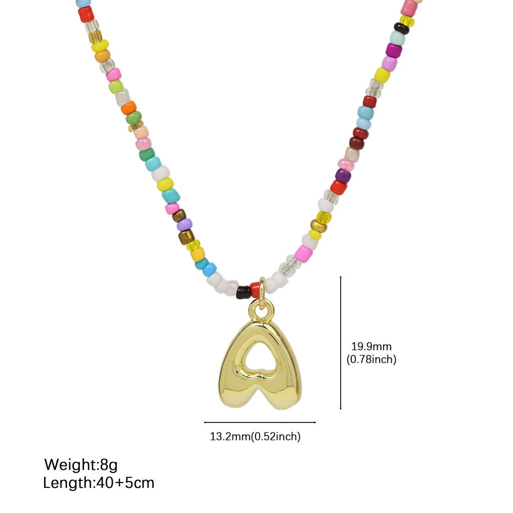 Colorful Beaded Letter Initial Necklace for Women Personalized Gold Color Alphabet Charm Handmade Boho Fashion Jewelry Gifts