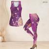 Women Plus Size Two Piece Set Scoop Neck Sleeveless Sage Green Floral Printed Tank Top Fitted Pants
