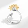 Small Daisy Adjustable Sunflower Ring With Copper Material For Fashion Jewelry Enthusiasts