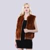 Autumn Winter Fashion Girl 100% Genuine Rex Rabbit Fur Vest Natural Warm Rex Rabbit Fur Gilet Women Real Fur Sleeveless Jacket