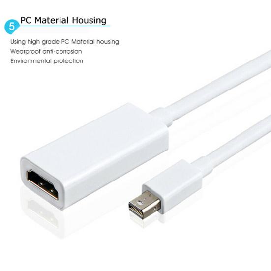 Thunder-Bolt Mini DisplayPort DP To HDMI-compatible Cable Adapter for iMac Macbook Pro Air