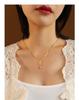 European Eight-Pointed Star Zircon Pendant Necklace, 18K Gold-Plated Titanium Steel with Tassel Lock Design for Women