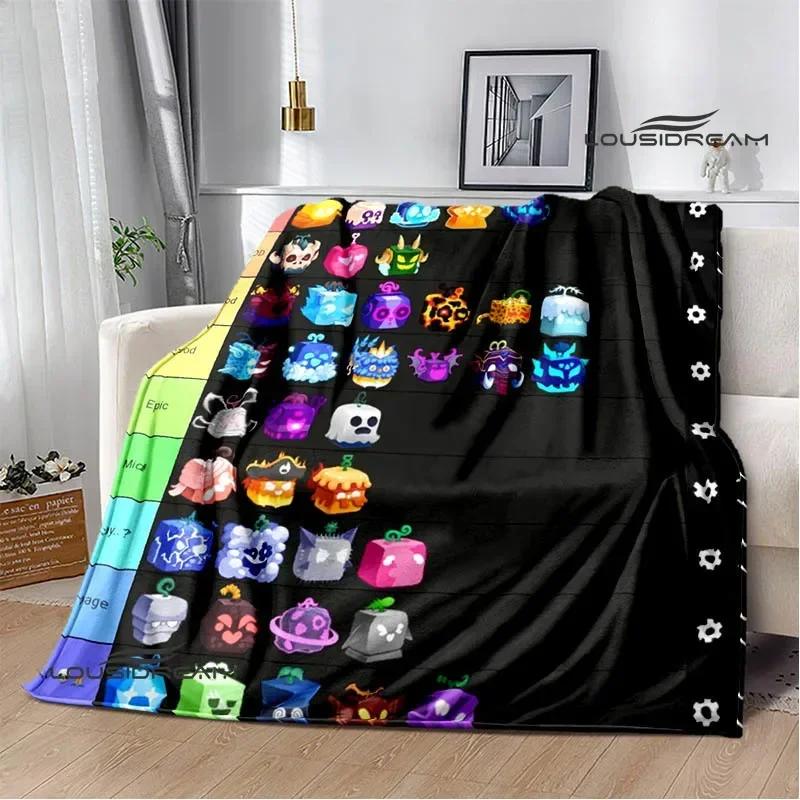 3D game B-blox fruits printed blankets children's warm blanket soft and comfortable blanket home travel blanket birthday gift