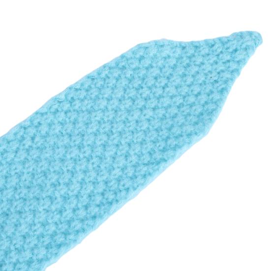 2Pcs 3D Long Rabbit Ears Beanie Hat, Women Bunny Knit Beanie Hat, Winter Warm Knit Rabbit Crochet Skull Hat, Patchwork Color ( Black & White, Blue &