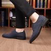 Fashion Mens Oxford Shoes Brand Suede Leather Shoes Vintage Slip on Classic Casual Men Driving Shoes Wedding Male Dress Shoes Pointed