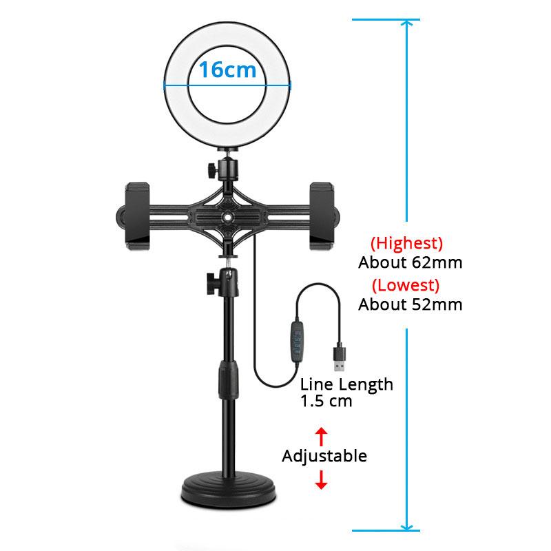 LED Selfie Ring Light Photography Video Light RingLight Phone Stand Tripod Fill Light Dimmable Lamp Streaming