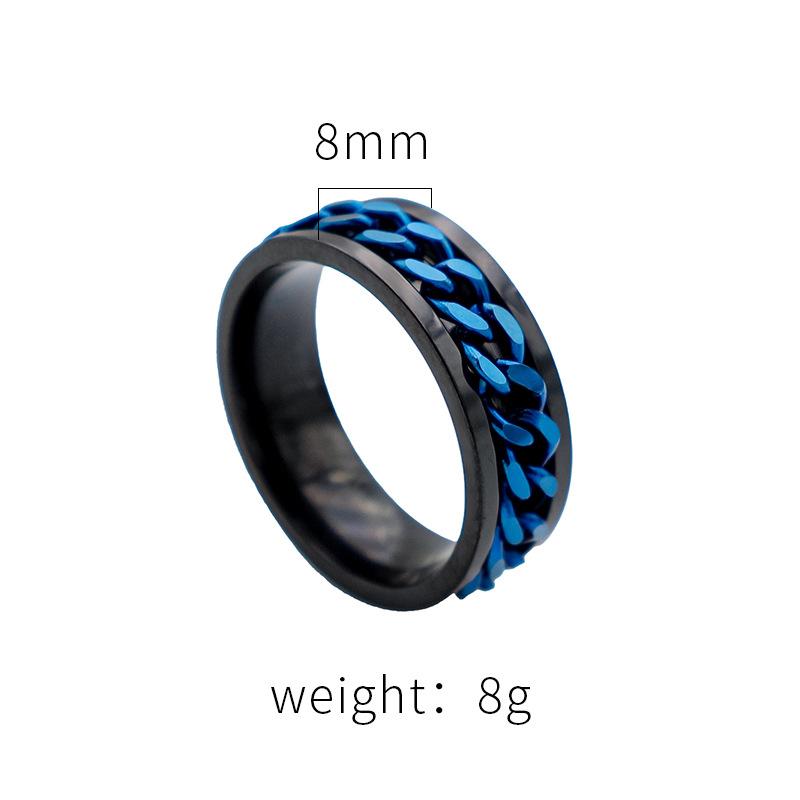 Personalized Men'S Rotatable Chain Titanium Steel Ring Niche Decompression Open Bottle Beer Ring