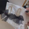 Silver Needle Diamond Velvet Bow Earrings Temperament Fashion Girls Heart Earrings Earrings Women