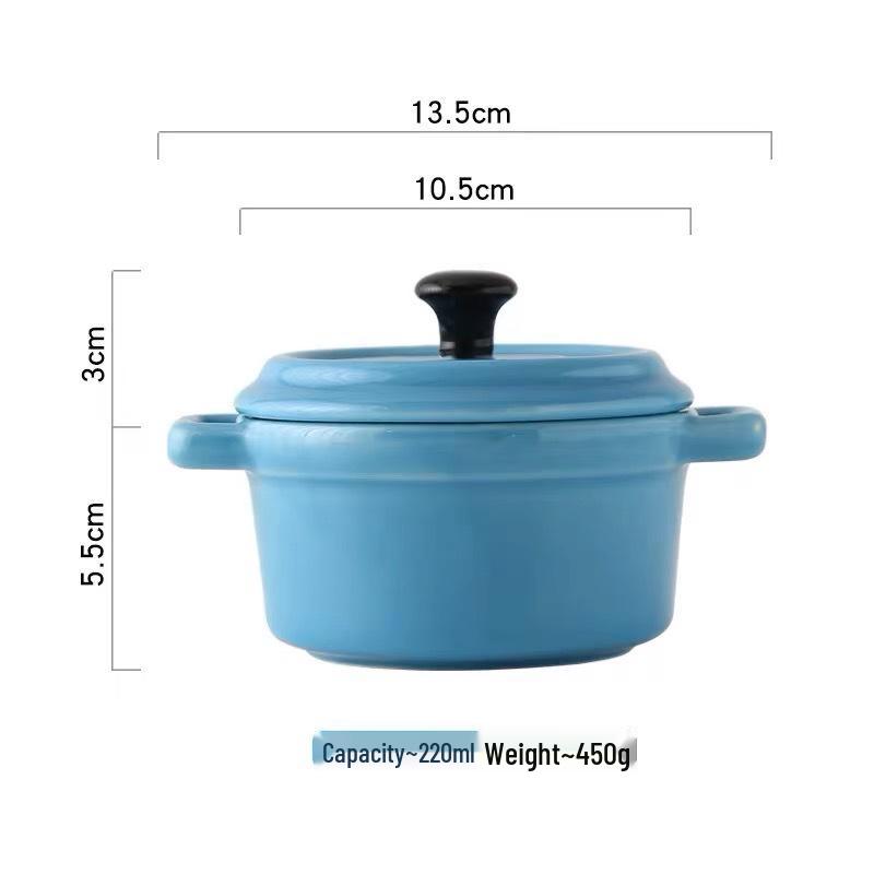 Ceramic Steamed Egg and Dessert Bowl with Lid | Oven-Safe Small Bowl for Baking and Baby Food