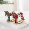 NUCHI Colorful Resin Rocking Horse Pendant for Christmas Tree Decorations