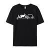Heartbeat Biker Motorcycle Cute Heartbeat 99 Fitness Tight Tshirts Crewneck Cotton Fabric Tops Tees For Unisex Tops Shirt Street