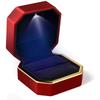 New 1PCS Ring Box Wedding Velvet Ring Case Organizer Jewelry Gift Box With Led Light For Proposal Engagement Ring Boxes