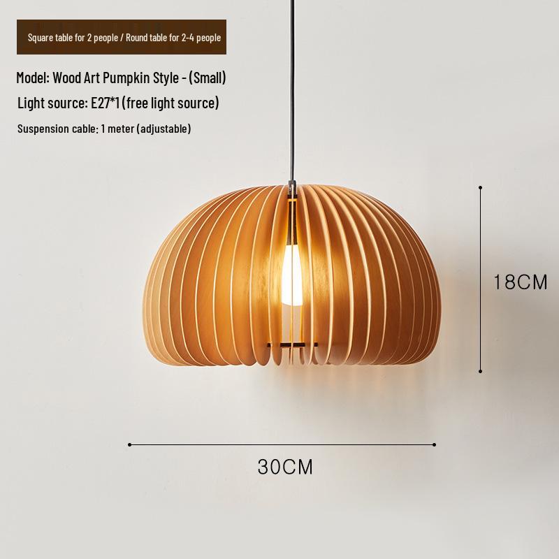 Zen Japanese Wood Pendant Light for Tea Rooms, Restaurants, Bedrooms, and Living Rooms