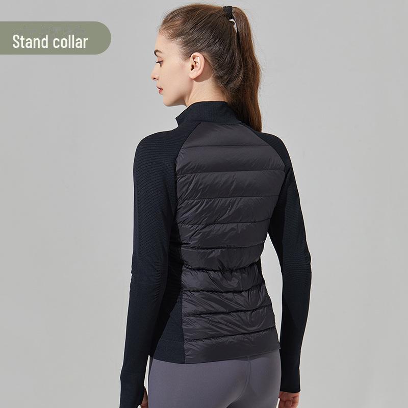 LULU Slim Fit Windproof Down Yoga Jacket - Warm, Thin, and Ideal for Outdoor Running & Sports.