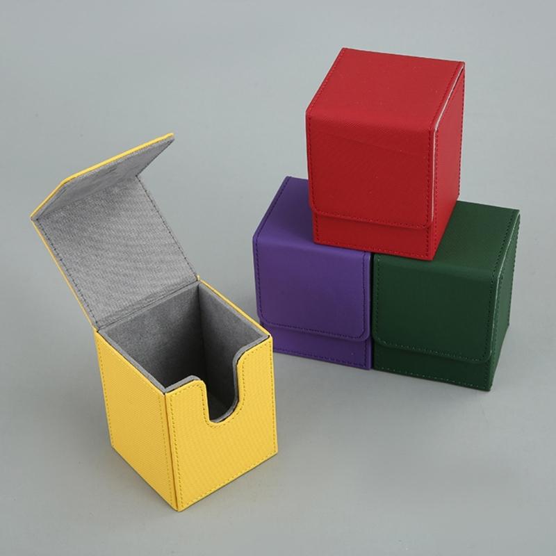Magnetic Playing Cards Deck Card Storage Box for Game Cards Storage PU Leather Deck Card Boxes Card Deck Case Game Box