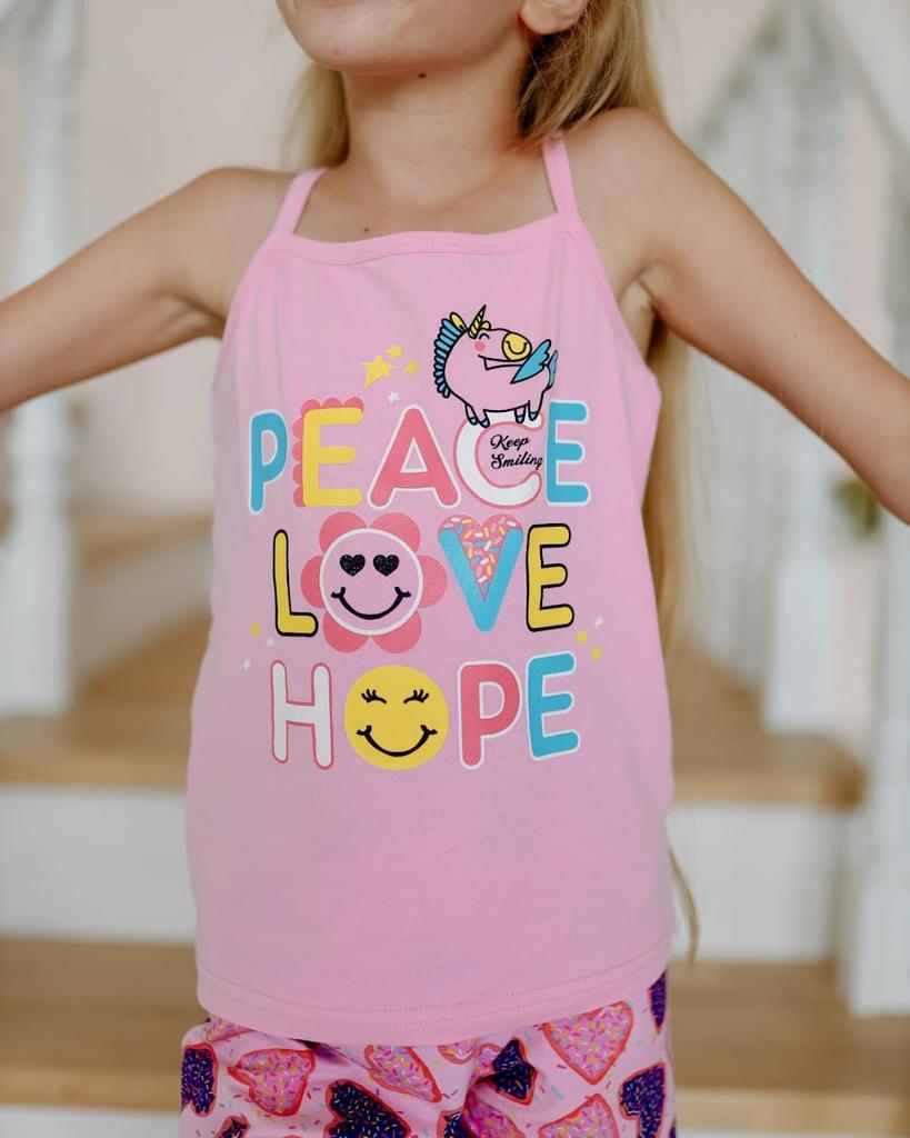 Girls’ Clothing Set Summer – Sleeveless Top & Elastic Waist Shorts, 6120-043-33 HC