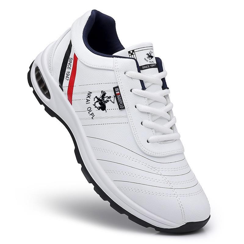 Pánské boty s měkkou podrážkou odolné proti opotřebení nové Paul trend kožený povrch bílé boty vzduchový polštář běžecké boty šněrovací sportovní boty muži