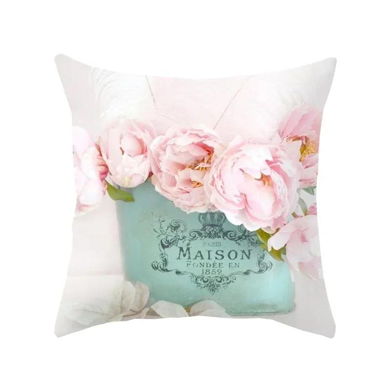 

1PC Countryside Style Floral Cushion Cover Soft Polyester Pillow Cases Home Decor for Living Room Bedroom Sofa Car Kussenhoes