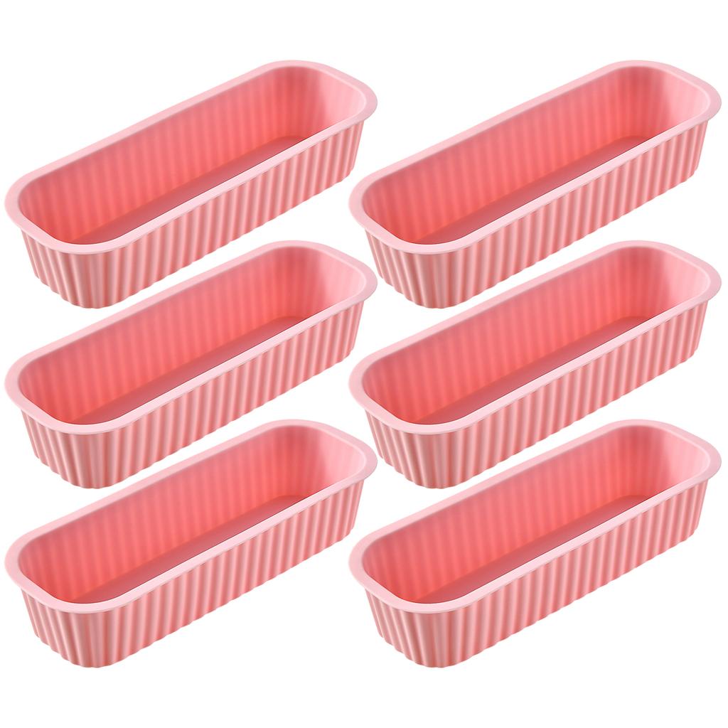 6Pcs Silicone Household Rectangular Mold Cheese Toast Mould Easter Bread DIY Kitchen Supplies Cake Bakeware Pan Baking Tools