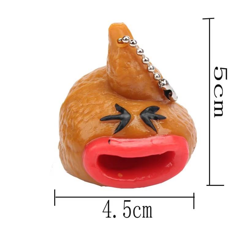 3PCS Novelty Funny Gift Gadgets, Poop Keychain, Prank Squeeze Tongue, Tricky Stress Relief, Relax Toys, Poop Squeezing Fun Toy
