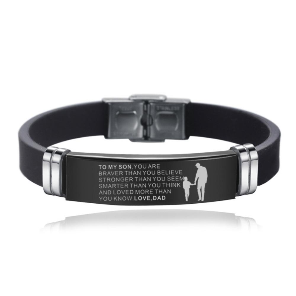 Wristband Inspirational Quote Bracelets Stainless Steel Encourage Bracelets Bracelet for Son Gift