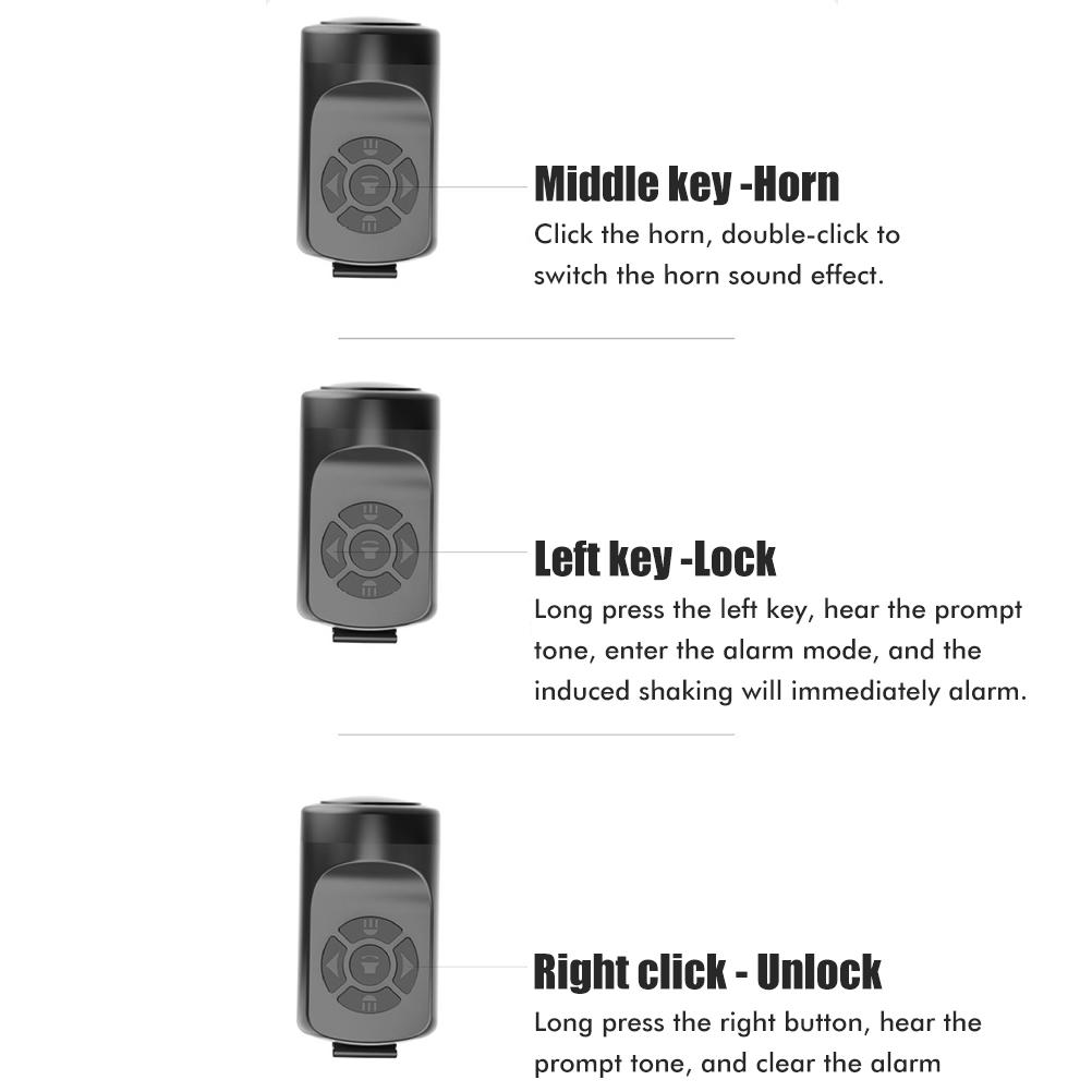 Bike Bell Cyklistické zvonky Horn Dobíjecí klaksony Voděodolné 3 zvukové režimy Bike Bells pro