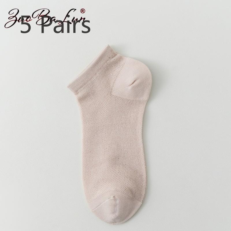 

5 пар женских летних тонких дезодорирующих носков-лодочек с невидимой сеткой 5 Pairs абрикосовый