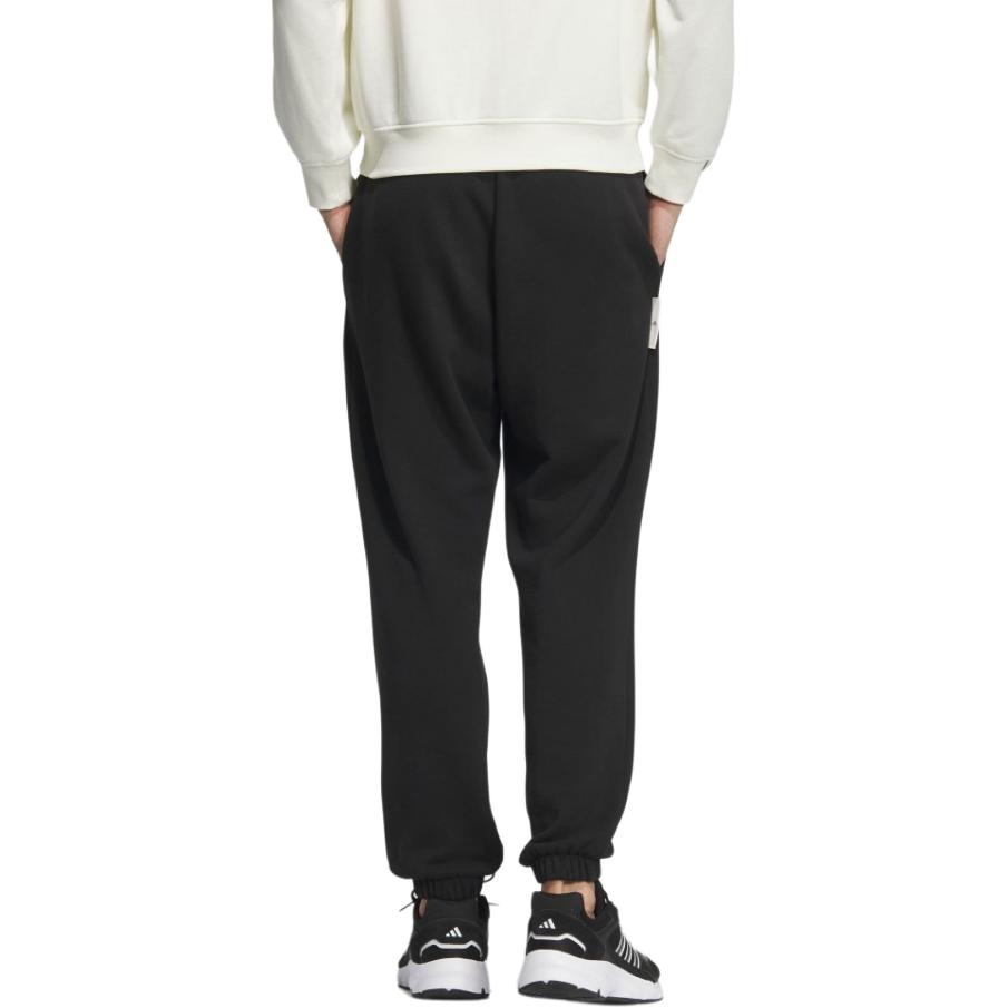 Adidas Sports Lifestyle Series Letter Logo Print Casual Simple Comfortable Cuffed Knitted Joggers Unisex Joggers Black JM9112