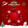 24 Pieces Short Square Glittering French Tip Press On Nail with Snowflake Designs for Christmas and New Year